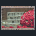 Will You Marry Me? Marriage Proposal Throw Blanket<br><div class="desc">Will You Marry Me? Marriage Proposal
Romantic and creative with red roses</div>
