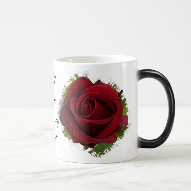 Will You Marry Me Morphing Mug Red Rose (Right)