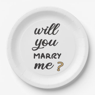 Will you marry me? paper plate