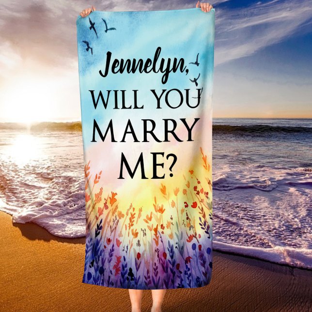 Will You Marry Me - Personalised Marriage Proposal Beach Towel (Will You Marry Me - Personalized Marriage Proposal Beach Towel)
