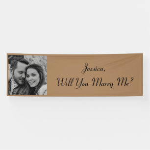 Will You Marry Me Photo Black And White Proposal Banner