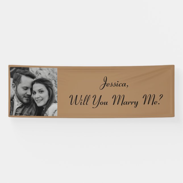 Will You Marry Me | Photo Black And White Proposal Banner (Horizontal)