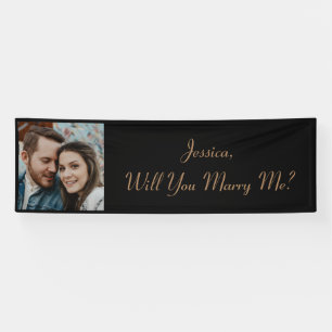 Will You Marry Me Photo Color Collage Proposal Banner