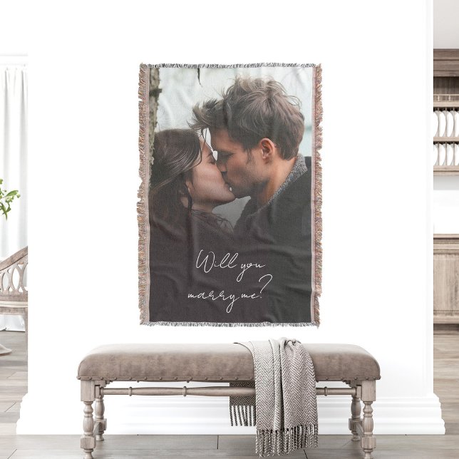 Will You Marry Me Photo Wedding Proposal Throw Blanket (Creator Uploaded)