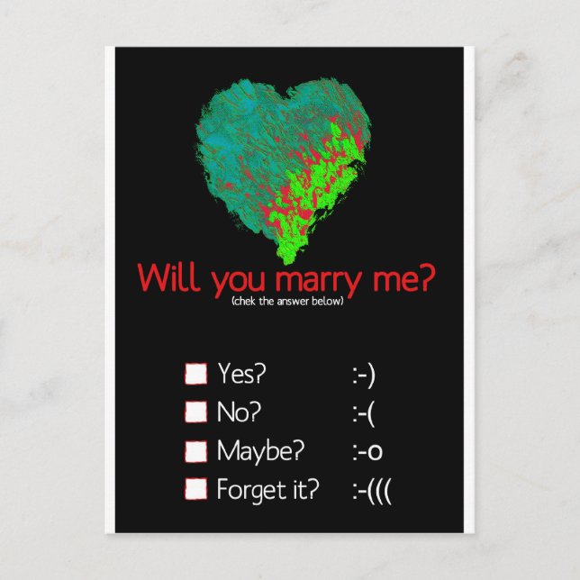 Will you marry me? postcard (Front)