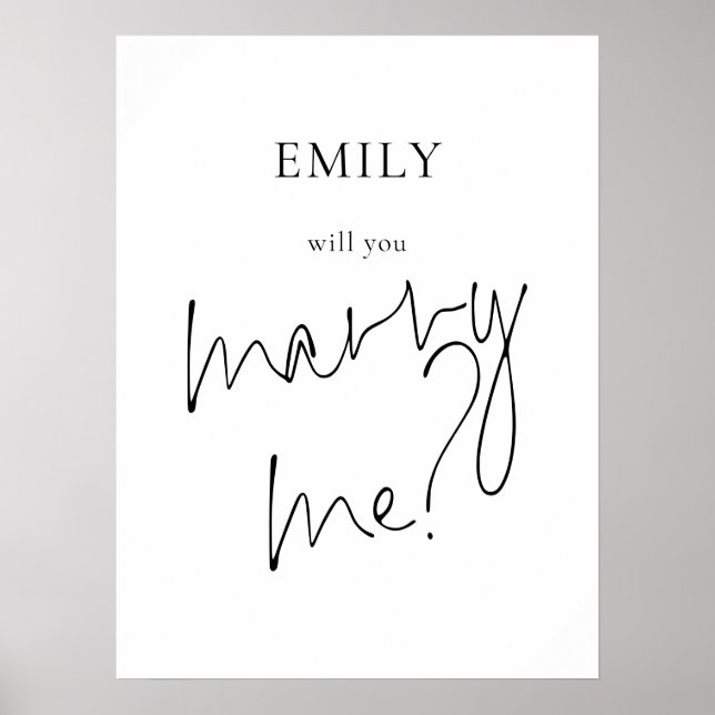 Will You Marry Me Printable Proposal Sign (Front)