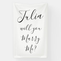 "Will You Marry Me" Proposal Banner, Fabric Linen