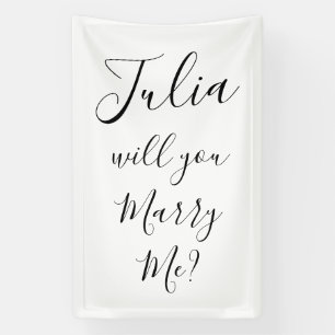 ​"Will You Marry Me" Proposal Banner, Fabric Linen Banner
