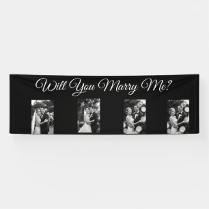 Will You Marry Me Proposal Banner with 4 Photos