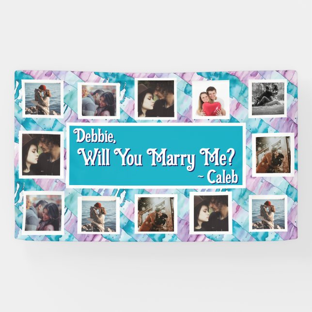 Will You Marry Me Proposal Banner with Photos (Horizontal)
