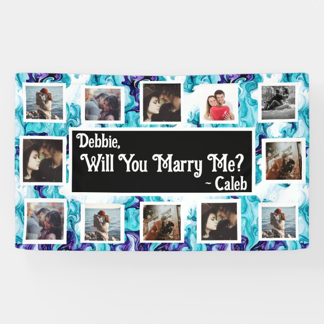 Will You Marry Me Proposal Banner with Photos (Horizontal)