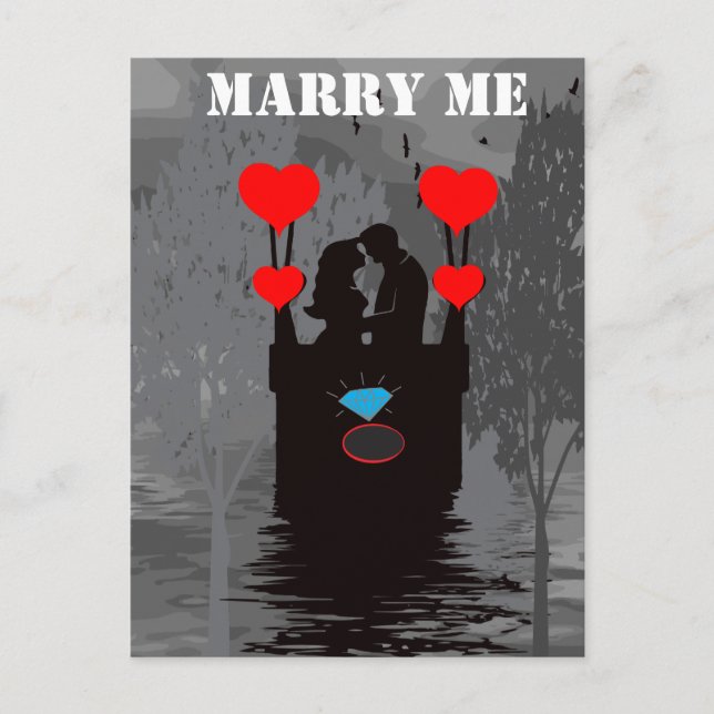 Will You Marry Me Proposal Jigsaw Puzzles Postcard (Front)