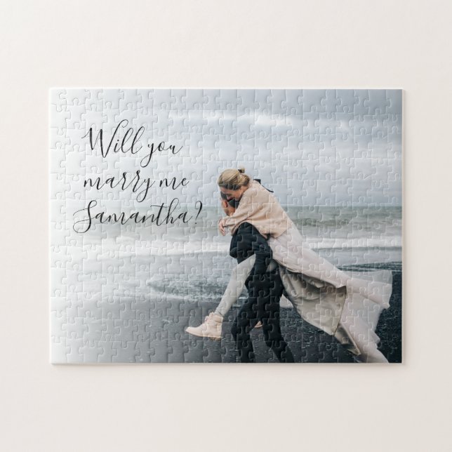 Will You Marry Me Proposal Modern Photo Jigsaw Puzzle (Horizontal)