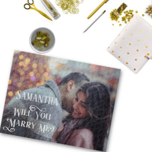 Will You Marry Me Proposal Personalise Photo Jigsaw Puzzle