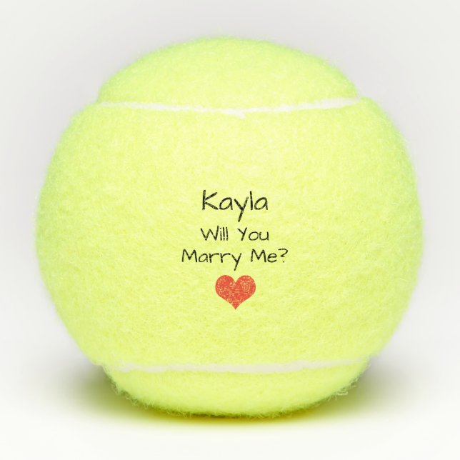Will You Marry Me Proposal Tennis Balls (Front)