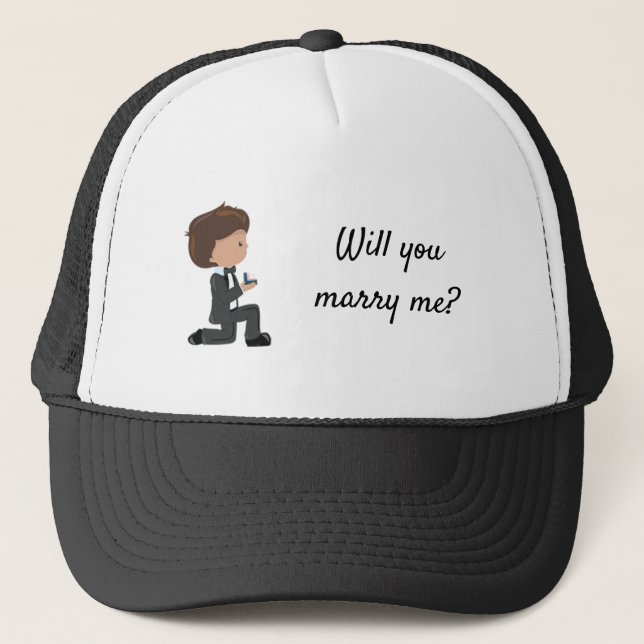 Will You Marry Me Proposal  Trucker Hat (Front)