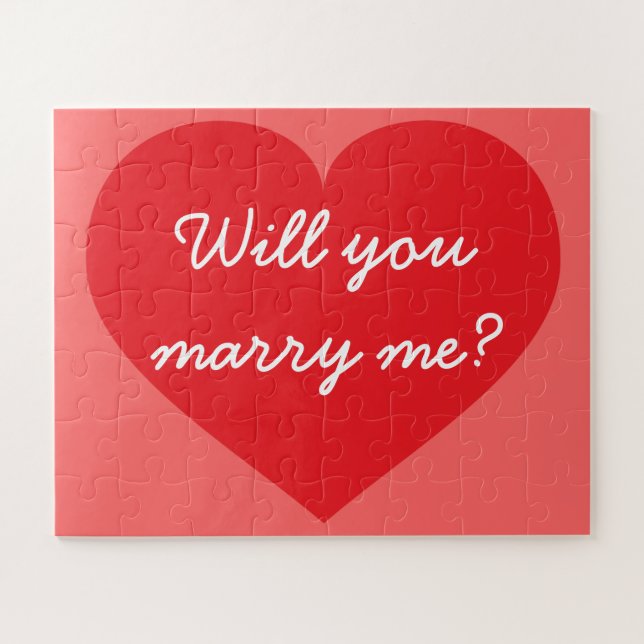 Will You Marry Me? red heart Jigsaw Puzzle (Horizontal)