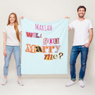 'Will You Marry Me?' Romantic Proposal Nostalgic Fleece Blanket