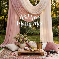 Will You Marry Me Romantic Proposal Photo Prop