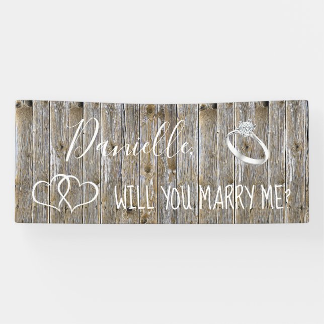 Will you Marry Me Romantic Proposal Sign (Horizontal)