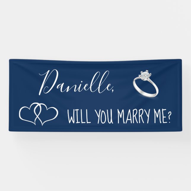 Will you Marry Me Romantic Proposal Sign (Horizontal)