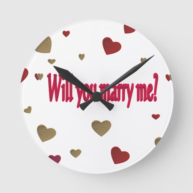 Will you marry me? round clock (Front)