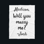 Will you marry me Sign Wedding Proposal Decoration Fleece Blanket<br><div class="desc">Will you marry me Blanket,  Wedding Proposal Decoration Idea Sign,  Custom Name Keepsake Marriage Decor,  Personalised Couple Propose Photo Prop,  Personalised outdoor beach set up,  Customised surprise u unique banner,  Stand up engagement backdrop tapestry,  Valentine's Day Party Anniversary Gift,  for her Christmas Birthday Reception,  Daddy pop the question present</div>