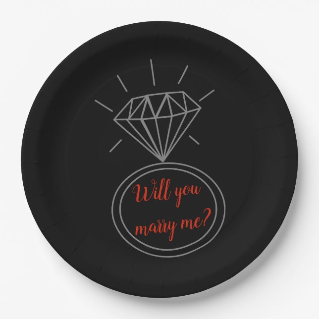 "Will You Marry Me?" Surprise Proposal Plates (Front)