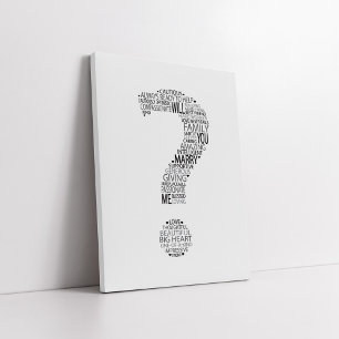 Will You Marry Me Typography Canvas Print