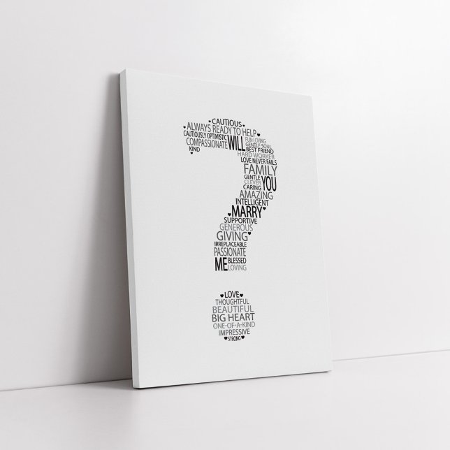 Will You Marry Me Typography Canvas Print (Creator Uploaded)