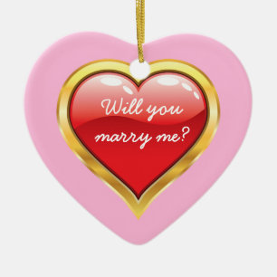 Will you marry me? Valentine's Day Ceramic Tree Decoration
