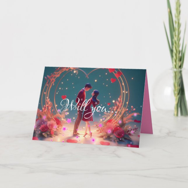 Will You Marry Me? Wedding Proposal Personalised  Card (Front)