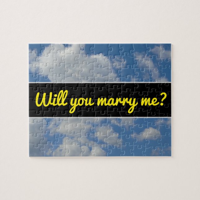 Will you marry me?; White/Grey Clouds and Blue Sky Jigsaw Puzzle (Horizontal)