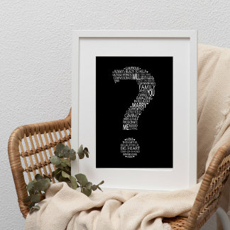 Will You Marry Me Word Cloud Poster