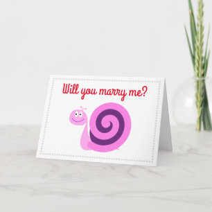 "Will you review me?" + Happy Pink and Purple Snai Card