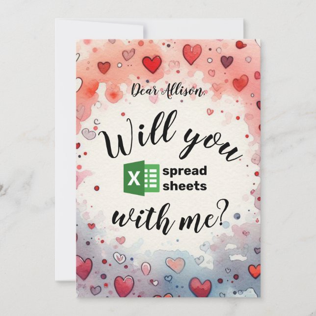 Will you spread sheets with me Valentine's Day  Holiday Card (Front)