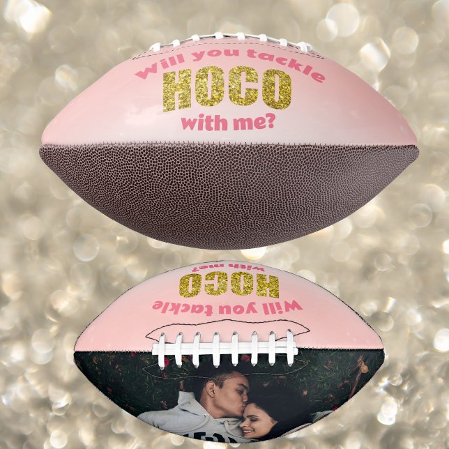 Will you tackle HOCO with me? Football (Make a unforgettable invite to your Homecoming with this personalized football. )