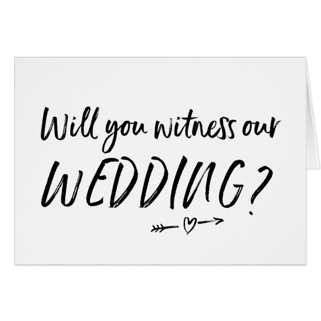 Will You Witness our Wedding card (Front Horizontal)