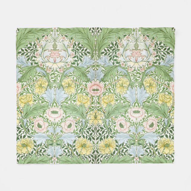 Willam Morris Myrtle Garden Floral Classic Fleece Blanket (Front (Horizontal))