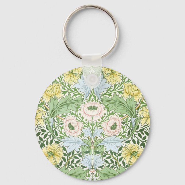 Willam Morris Myrtle Garden Floral Classic Key Ring (Front)