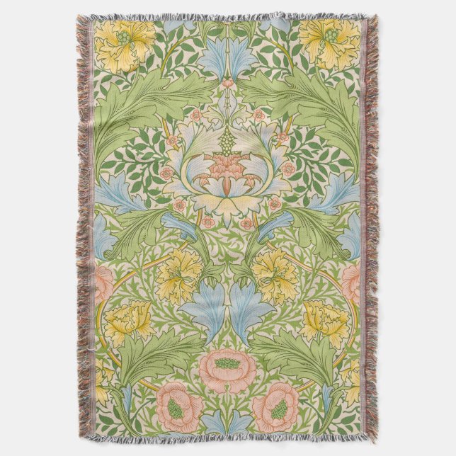 Willam Morris Myrtle Garden Floral Classic Throw Blanket (Front Vertical)