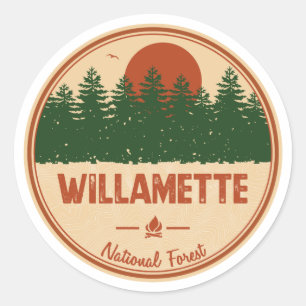 Willamette National Forest Classic Round Sticker