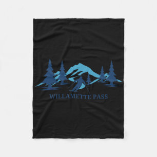 Willamette P Oregon Ski Resort Skiing Skier  Fleece Blanket