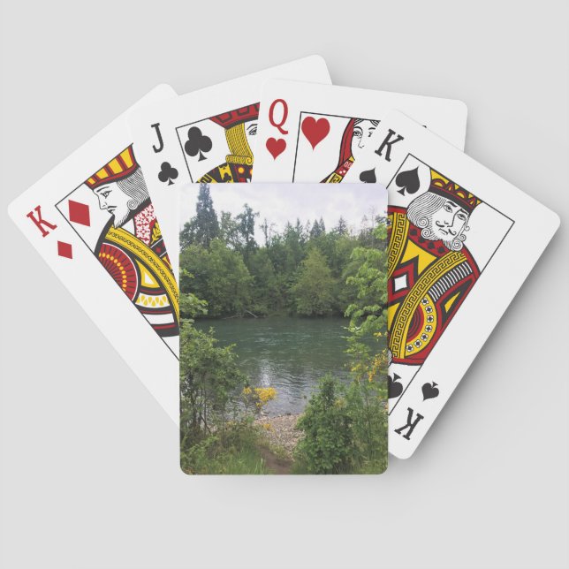 Willamette River, Elijah Bristow State Park, OR Playing Cards (Back)