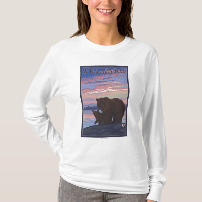 Willapa Bay, WashingtonBear and Cub T-Shirt (Front)