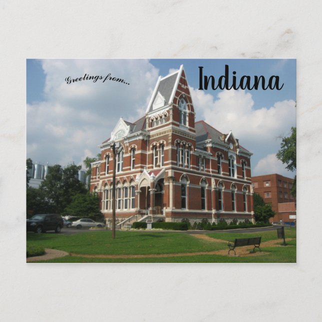 Willard Library Evansville Indiana Postcard (Front)