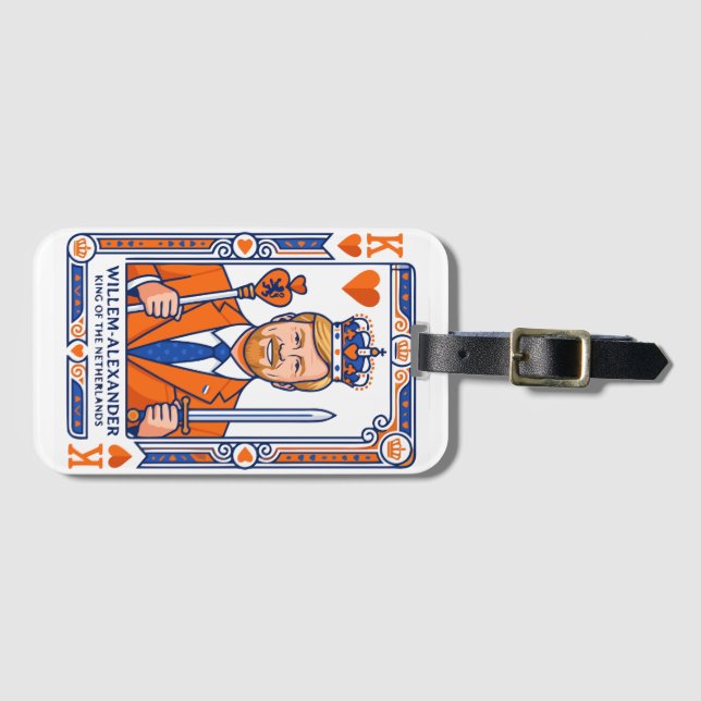 Willem-Alexander Speelkaart - Hartenkoning Konings Luggage Tag (Front Horizontal)