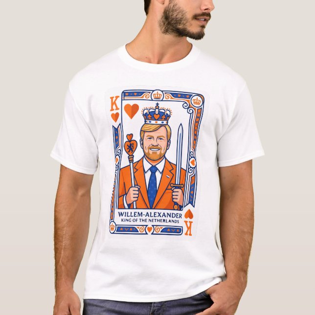 Willem-Alexander Speelkaart - Hartenkoning Konings T-Shirt (Front)