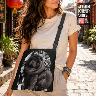 WILLEM black chow - ArtMuse PORTAL Series Crossbody Bag