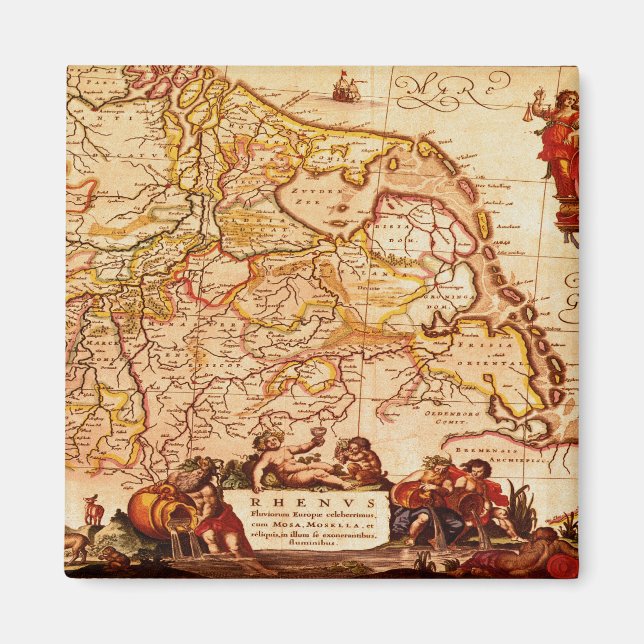 Willem Janszoon Blaeu Antique German Map Magnet (Front)